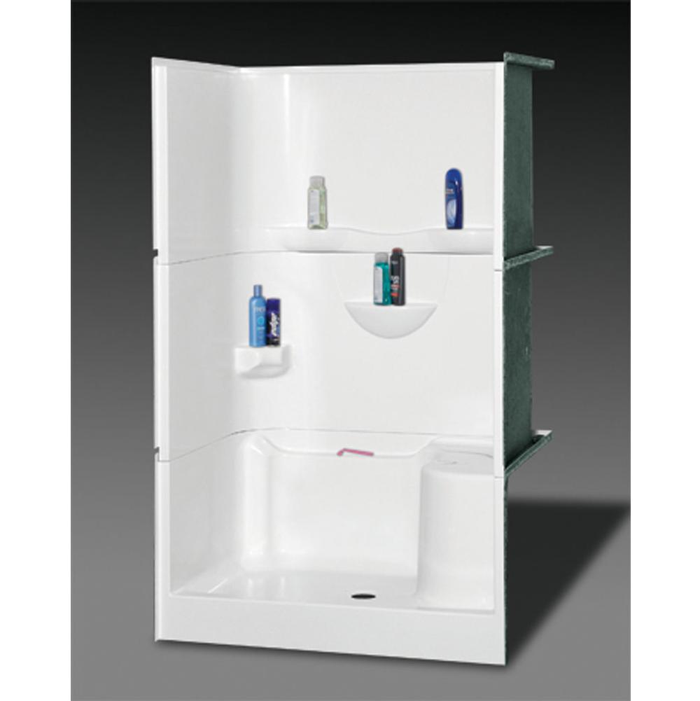 Oasis Alcove Shower Enclosures item SH3P-4834LS WHT/3SF/BP2 SNK